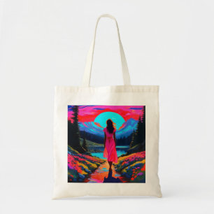 Psychedelisch-schottische Landschaft Tragetasche