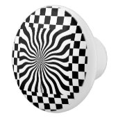 Psychedelisch + Schwarz Weiß Karos  Keramikknauf (Rechts)