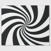 Psychedelisch Schwarz-Weiß-Swirl Geschenkpapier (Flach)