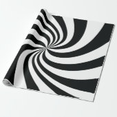 Psychedelisch Schwarz-Weiß-Swirl Geschenkpapier (Ungerollt)