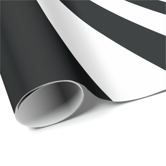 Psychedelisch Schwarz-Weiß-Swirl Geschenkpapier (Rolleneckpunkt)