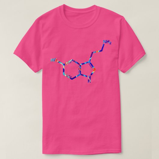 Psychedelisch Serotonin Molecule T-Shirt (Design vorne)