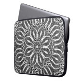 Psychedelisch Silver Serpent Geometric Mandala Laptopschutzhülle (Vorderseite Links)