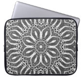 Psychedelisch Silver Serpent Geometric Mandala Laptopschutzhülle (Vorderseite)