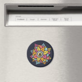Psychedelisch Spooky Eye Blume farbig Magnet (In Situ (Geschirrspüler))