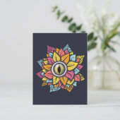 Psychedelisch Spooky Eye Blume farbig Postkarte (Stehend Vorderseite)