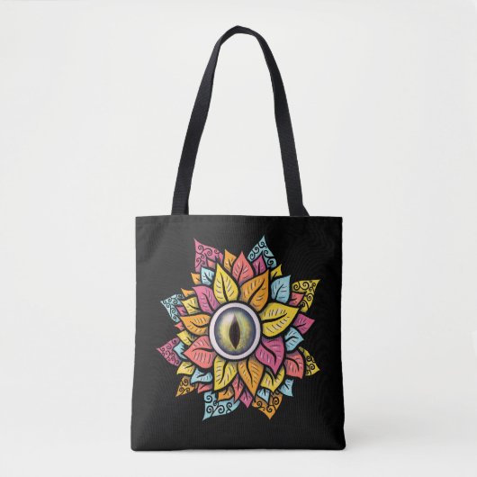 Psychedelisch Spooky Eye Blume farbig Tasche (Vorderseite)