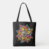 Psychedelisch Spooky Eye Blume farbig Tasche (Rückseite)