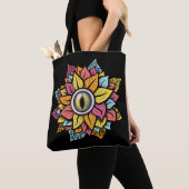 Psychedelisch Spooky Eye Blume farbig Tasche (Von Nahem)