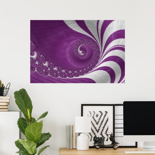 Psychedelisch Strippenfantasy Lila & White Vortex Poster (Heimbüro)