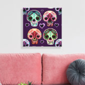 Psychedelisch Sugar Art Skulls Leinwanddruck (Insitu (Wohnzimmer))
