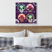 Psychedelisch Sugar Art Skulls Leinwanddruck (Insitu (Schlafzimmer))