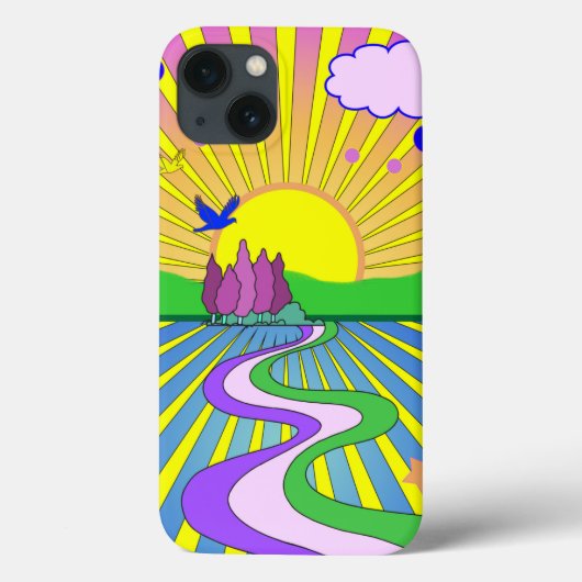 Psychedelisch Sunburst Kaleidoskop Sommer der Lieb Case-Mate iPhone Hülle (Rückseite)