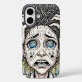 Psychedelisch Surreal Face iPhone Case - emotional (Rückseite)