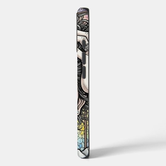 Psychedelisch Surreal Face iPhone Case - emotional (Rückseite / Links)