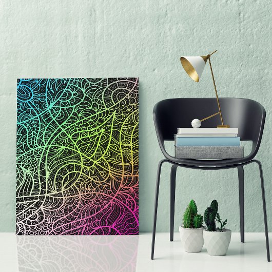 Psychedelisch Surreal Rainbow Color Lines Dreamsca Leinwanddruck