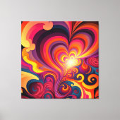 Psychedelisch Surreal Swirt Herzmuster Leinwanddruck (Vorderseite)