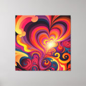 Psychedelisch Surreal Swirt Herzmuster Leinwanddruck (Vorderseite)
