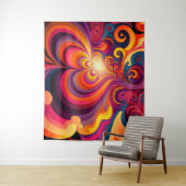 Psychedelisch Surreal Swirt Herzmuster Wandteppich (Beispiel)