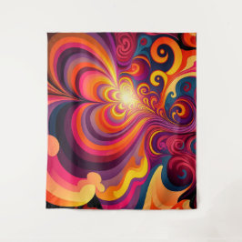 Psychedelisch Surreal Swirt Herzmuster Wandteppich