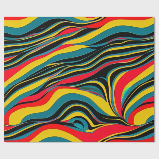 Psychedelisch Swirl Geschenkpapier (Flach)