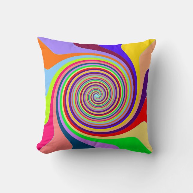 Psychedelisch Swirl Throw PIllow Kissen (Vorderseite)