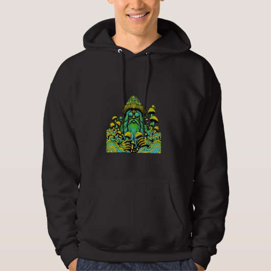 Psychedelisch Trippy Fun Mushroom Picking Hippy Fa Hoodie (Vorderseite)