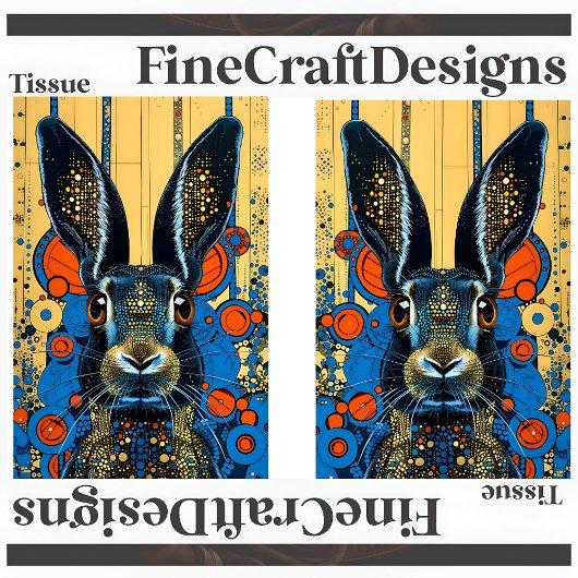 Psychedelisch Trippy Rabbit Hare Decoupage L&R 151 Seidenpapier