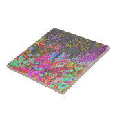 Psychedelisch Tropisches Festival Garten Sonnenauf Fliese (Seite)