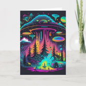Psychedelisch UFO Fantasy Art Geburtstag Karte (Vorderseite)