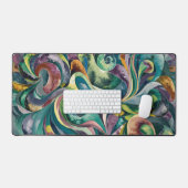 Psychedelisch verkörperte Aquarellmuster Schreibtischunterlage (Tastatur & Maus)