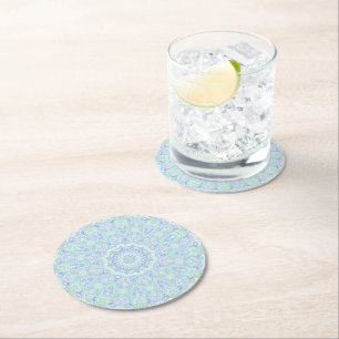 Psychedelisch Verzierte Hippie Mandala Runder Pappuntersetzer