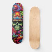 Psychedelisch Vibranic Abstrakt Skull Urban Graffi Skateboard (Vorderseite)