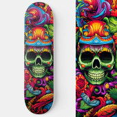 Psychedelisch Vibranic Abstrakt Skull Urban Graffi Skateboard