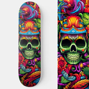 Psychedelisch Vibranic Abstrakt Skull Urban Graffi Skateboard