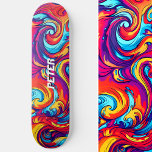 Psychedelisch Vibranic Abstrakt Swirl Urban Graffi Skateboard<br><div class="desc">Mit unserem Psychedelic Vibrant Abstrakt Swirl Pattern Graffiti Skateboard fahren Sie kreativ und kreativ. Genießen Sie das lebendige Chaos unter Ihren Füßen und lassen Sie sich stilvoll von der Seite abheben. Persönlich mit Ihrem Namen oder Sie können ihn löschen. Das sind weitere 100% Schnürhammer Designs.</div>