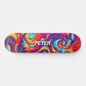 Psychedelisch Vibranic Abstrakt Swirl Urban Graffi Skateboard (Horizontal)