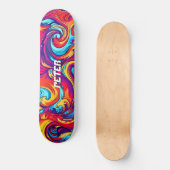Psychedelisch Vibranic Abstrakt Swirl Urban Graffi Skateboard (Vorderseite)
