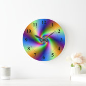 Psychedelisch, vier Wind-Spiralwand Große Wanduhr (Zuhause)