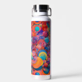 "Psychedelisch Vinyl Textures Edelstahl Wein Trinkflasche (Rückseite)