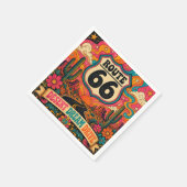 Psychedelische 70er Route 66 Trippy Highway Partya Serviette (Ecke)