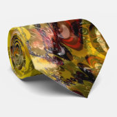 Psychedelische Abstrakt-Gelbe Krawatte (Gerollt)