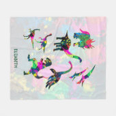 Psychedelische abstrakte bunte fleecedecke (Vorderseite (Horizontal))