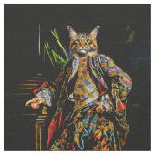 Psychedelische Abstrakte Fantasiekatze Stoff (Nahaufnahme)