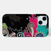 Psychedelische abstrakte farbige iPhone 15 Hülle (Rückseite (Horizontal))