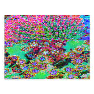 Psychedelische Abstrakte Groovy Lila Fetthenne Fotodruck