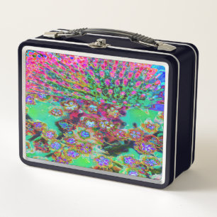 Psychedelische Abstrakte Groovy Lila Sedum Metall Brotdose
