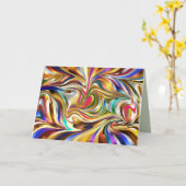 psychedelische abstrakte Grußkarte Karte (Gelbe Blume)