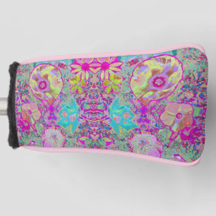 Psychedelische abstrakte Magenta- und Aquagarten-K Golf Headcover