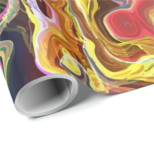 Psychedelische Abstrakte Neon Cellular Electric Ar Geschenkpapier (Rolleneckpunkt)